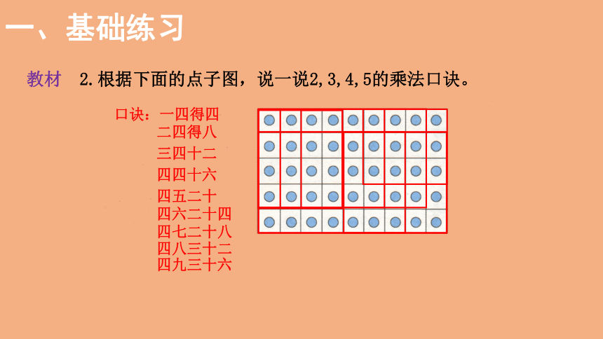 北师大版数学二年级上册5.7 2-5的乘法口诀  练习三  课件（17张ppt）