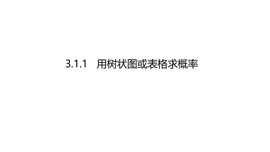 3.1.1用树状图或表格求概率--- 课件 2021-2022学年北师大版九年级数学上册（共20张ppt）