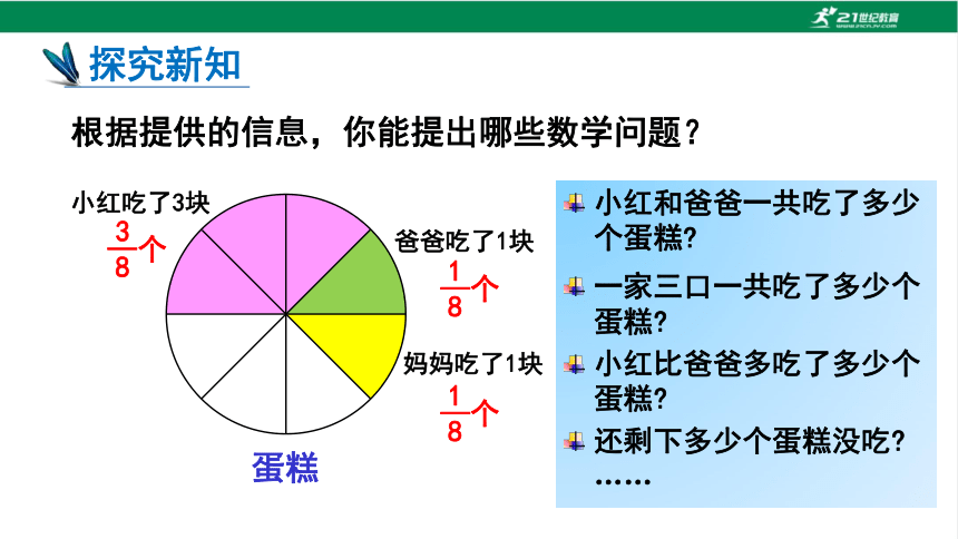 人教版（2023春）数学五年级下册6.1 同分母分数加、减法 课件（22张PPT)