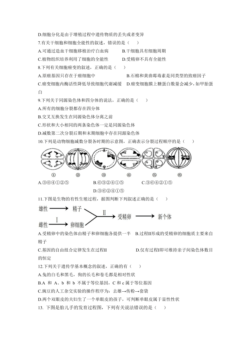 四川省江油中重点学2020-2021学年高一下学期期中考试生物试卷（word版含答案）