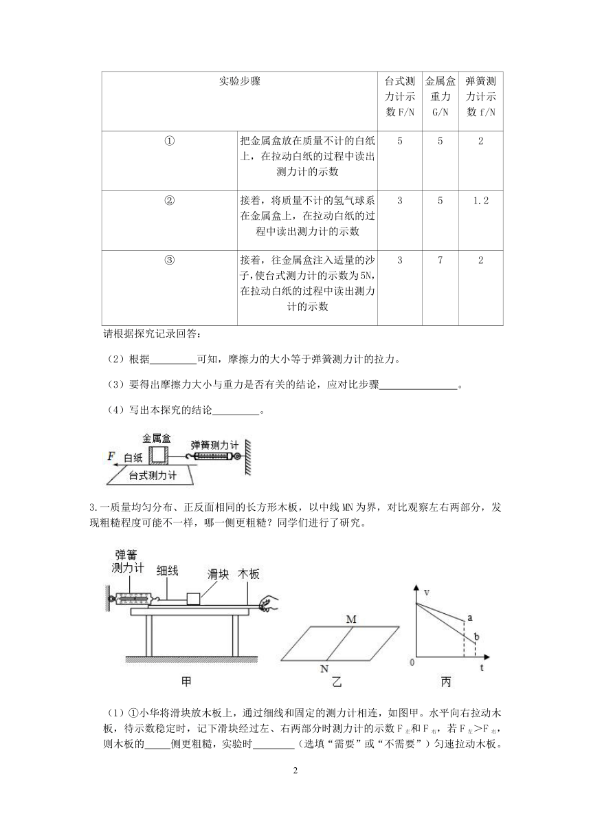 【备考2023】浙教版科学“冲刺重高”压轴训练（十四）：力学实验探究（含解析）