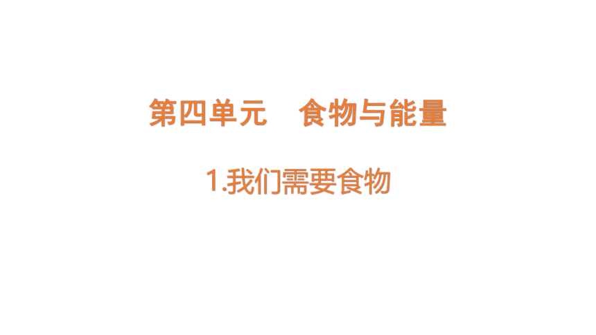 大象版科学五年级下册4.1  我们需要食物  课件(共12张PPT)