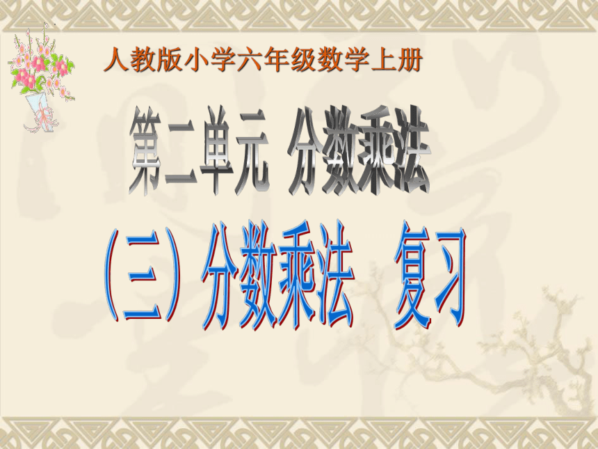 六年级数学上册人教版 《分数乘法的复习课》课件(共19张PPT)