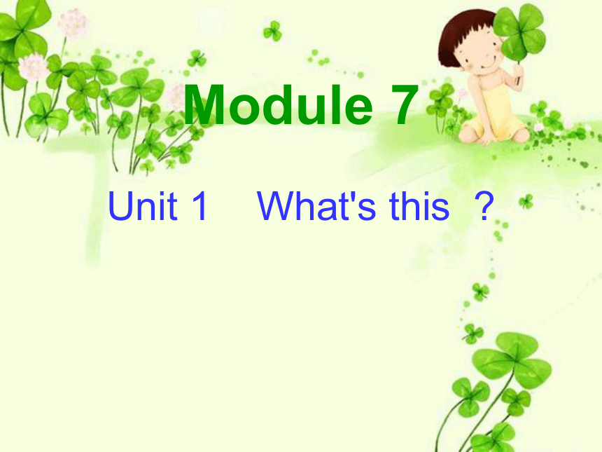Module 7>Unit 1 What's this? 课件(共17张PPT)