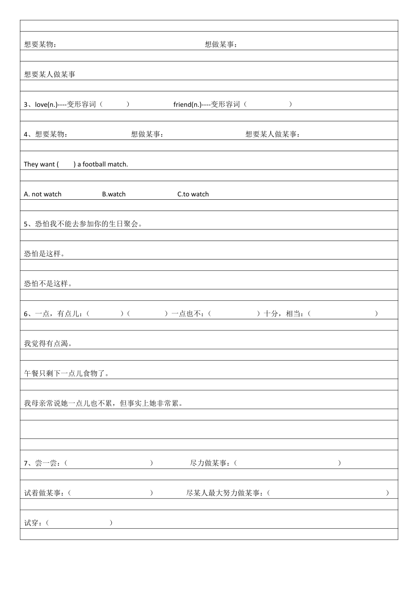 外研版八年级英语下册  Module 1 知识点（默写版）