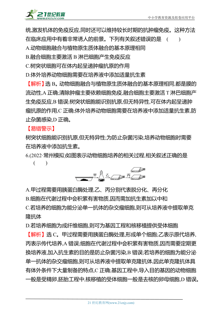 【备考2023】高考生物一轮复习同步检测：35 动、植物细胞工程（含解析）