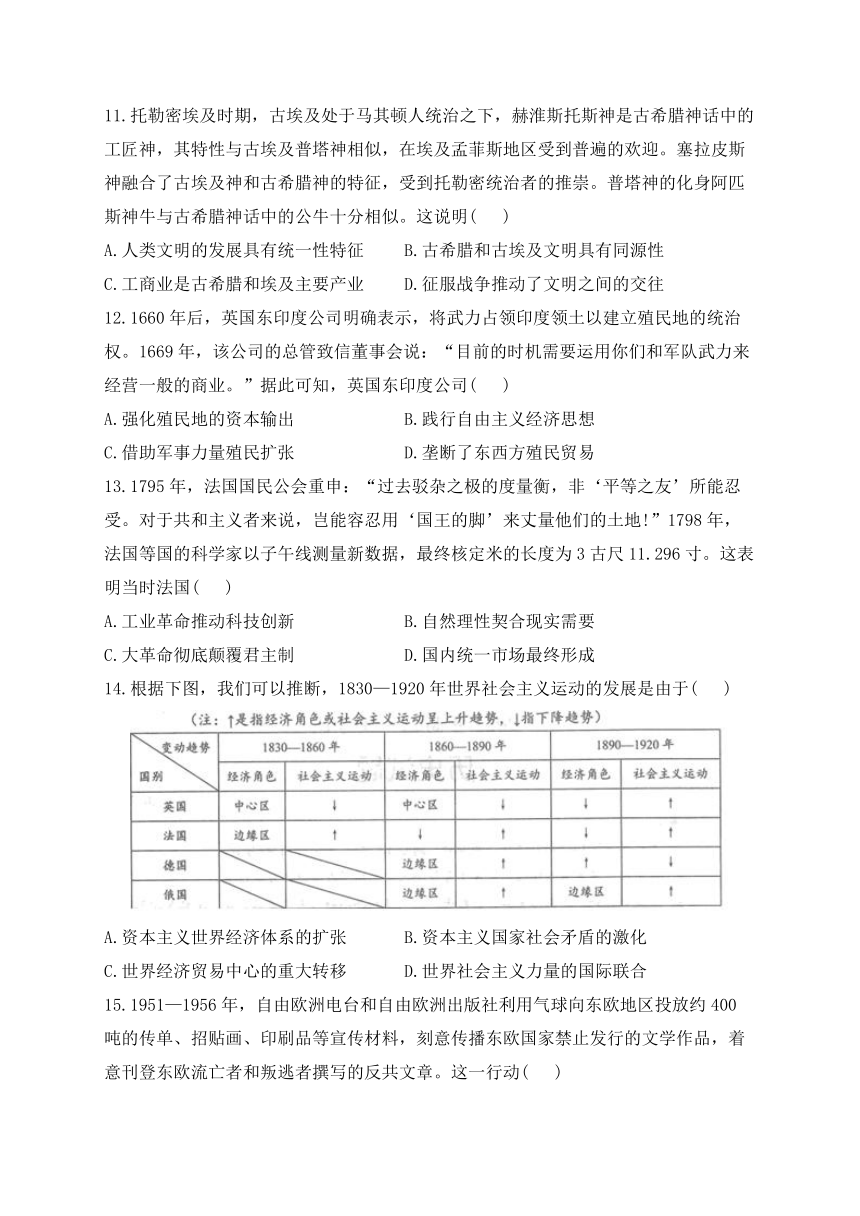 2023届新高考历史模拟冲刺卷（广东卷）（含解析）