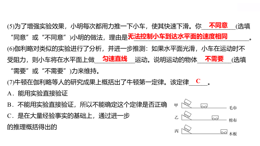 2022 物理 八年级下册专项培优练五 运动和力有关的实验 习题课件(共18张PPT)