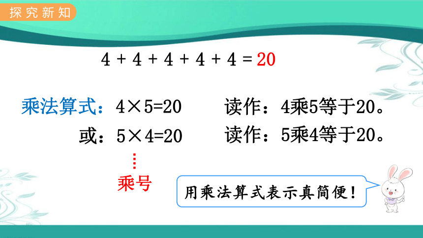 冀教版数学二年级上册 第3单元 表内乘法（一）3.1  乘法的初步认识  课件（15张ppt)