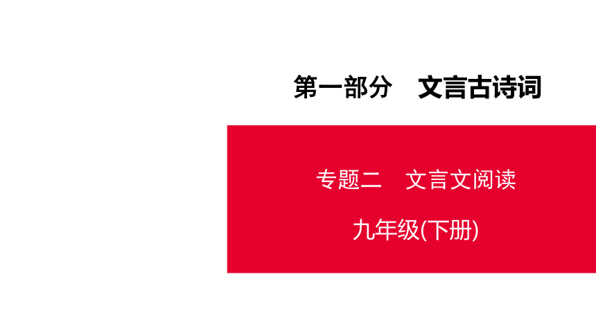 第1部分专题2 九年级下册文言文阅读课件—贵州省遵义市2021届中考语文总复习(共145张PPT)