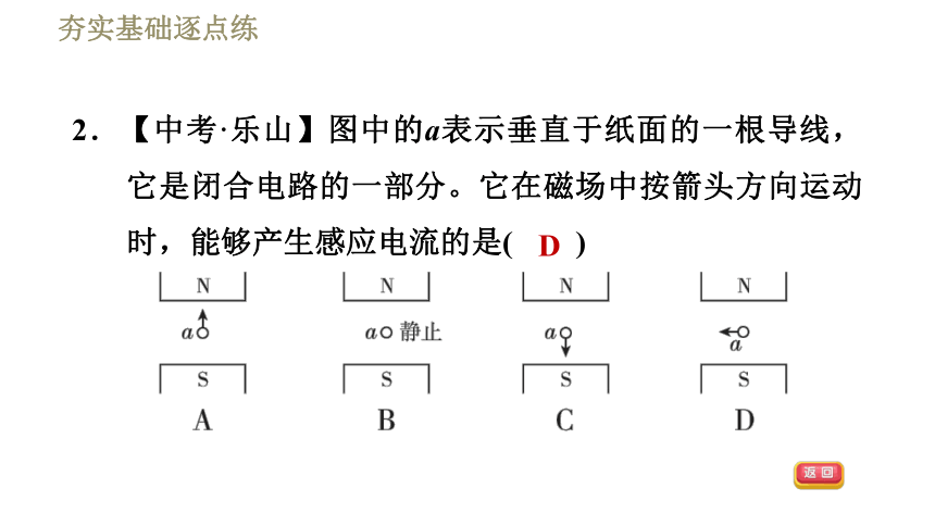 教科版九年级全一册物理习题课件 第八章 8.1电磁感应现象（26张）