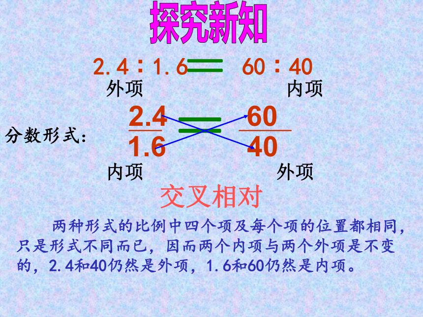 六年级上册数学课件-2.4 比例的基本性质 冀教版 (共20张PPT)