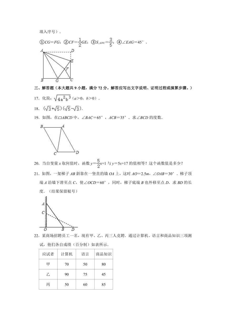 2020-2021学年广东省广州市白云区八年级（下）期末数学试卷（Word版 含解析）