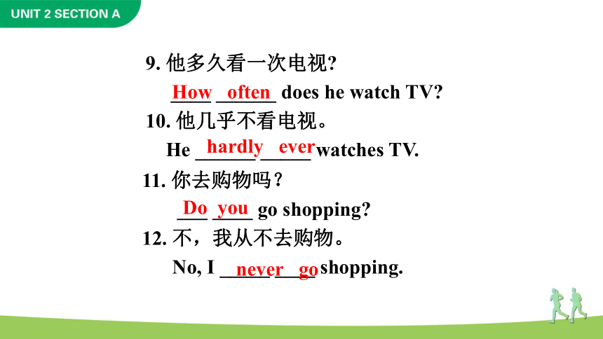 Unit 2  How often do you exercise Section A Grammar Focus-3c课件(共33张PPT)