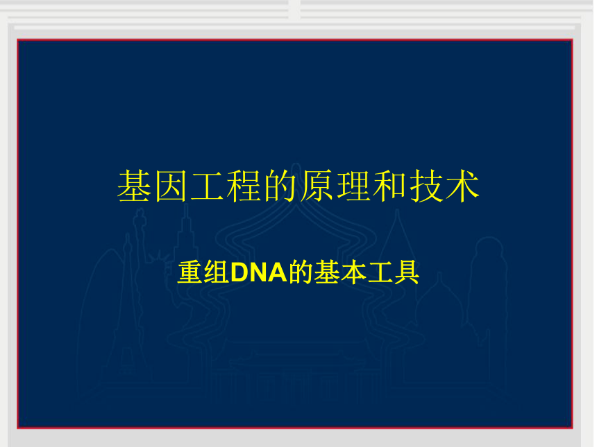 选修3 第一章 第二节 基因工程的原理和技术 课件（21张）