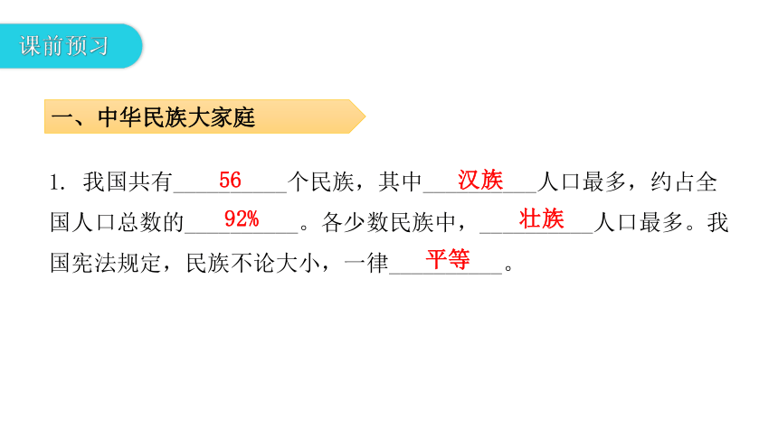 人教版地理八年级上册 第一章  第三节  民族(习题课件23张ppt)