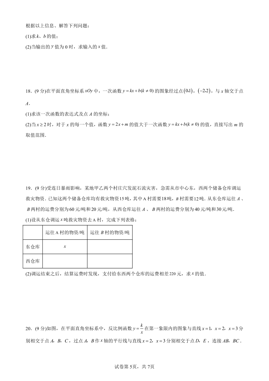 2023河南中考数学二轮专题复习——函数综合练习题（含答案）