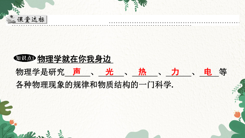 沪粤版物理八年级上册 1.1 希望你喜爱物理 习题课件 (共23张PPT)