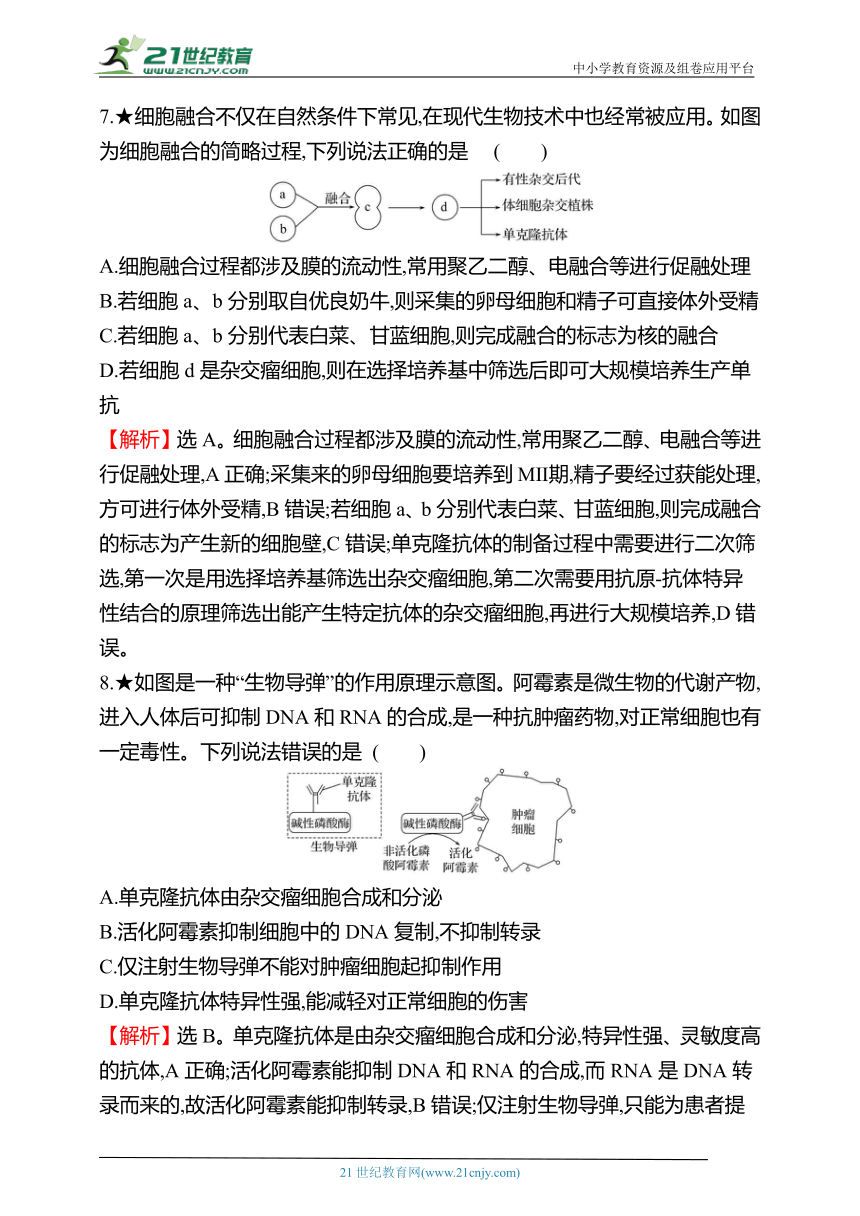 【备考2023】高考生物一轮复习同步检测：35 动、植物细胞工程（含解析）