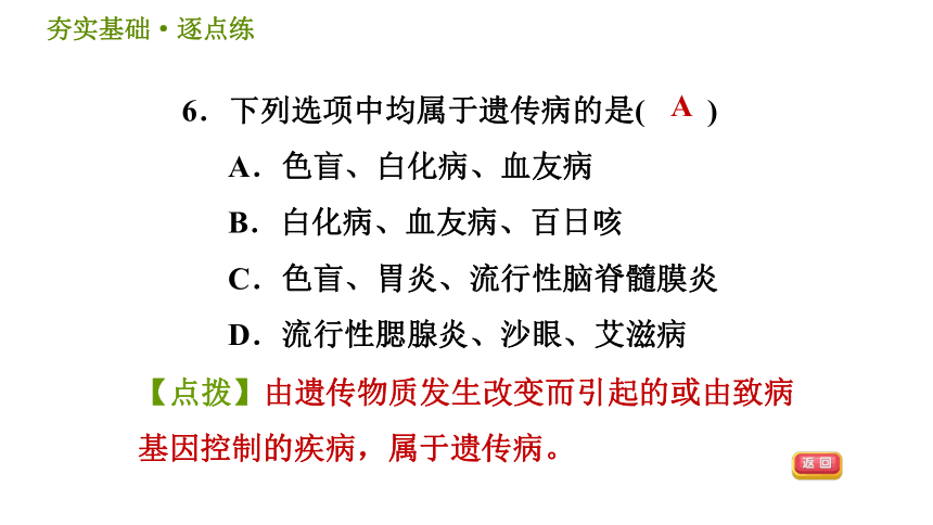 华师版九年级下册科学课件 第5章 5.1.2 遗传规律、遗传病、优生同步练习（31张PPT）