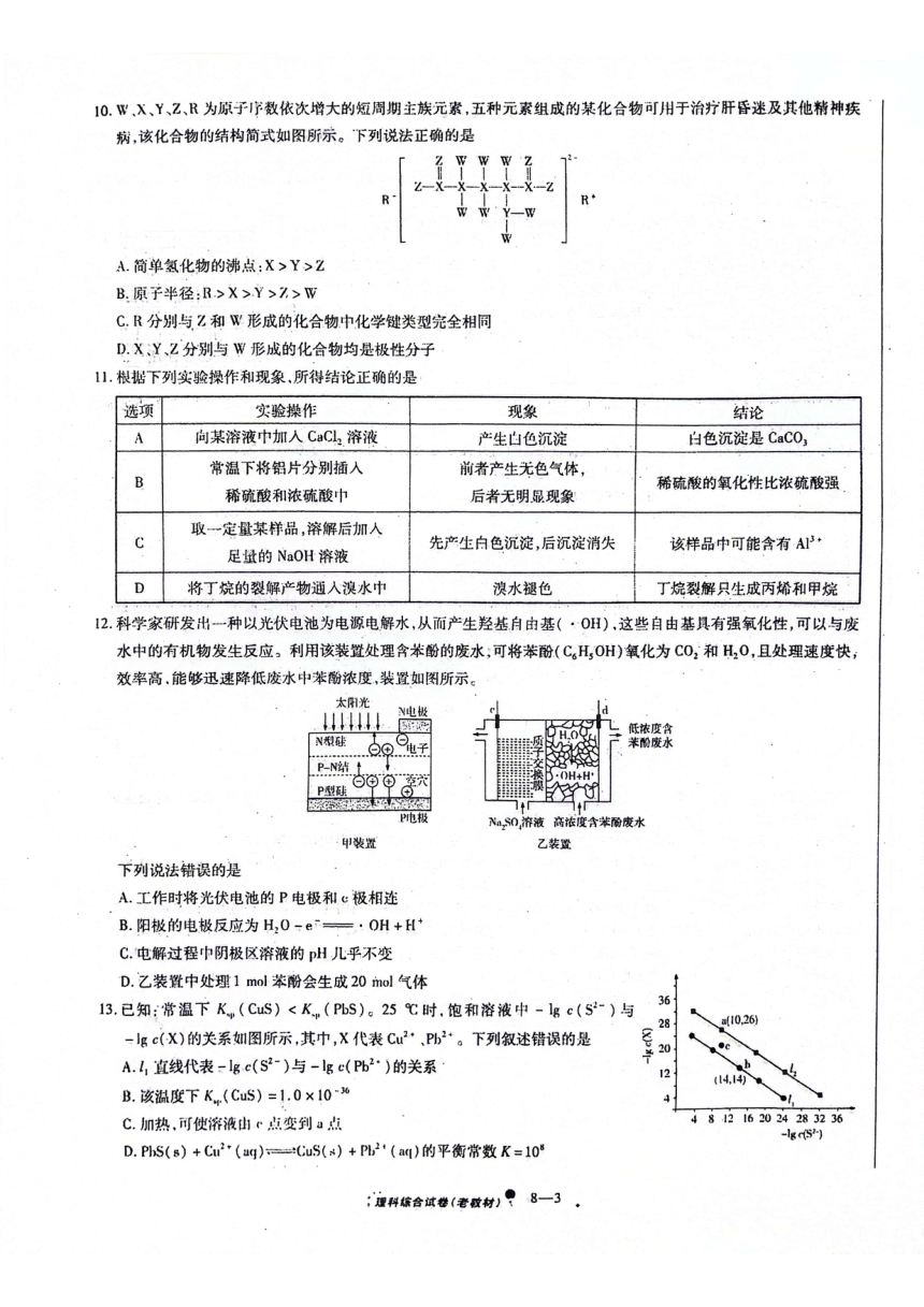 2024届陕西省安康市高新中学、安康中学高新分校高三下学期4月联考模拟预测理综试题（PDF版无答案）