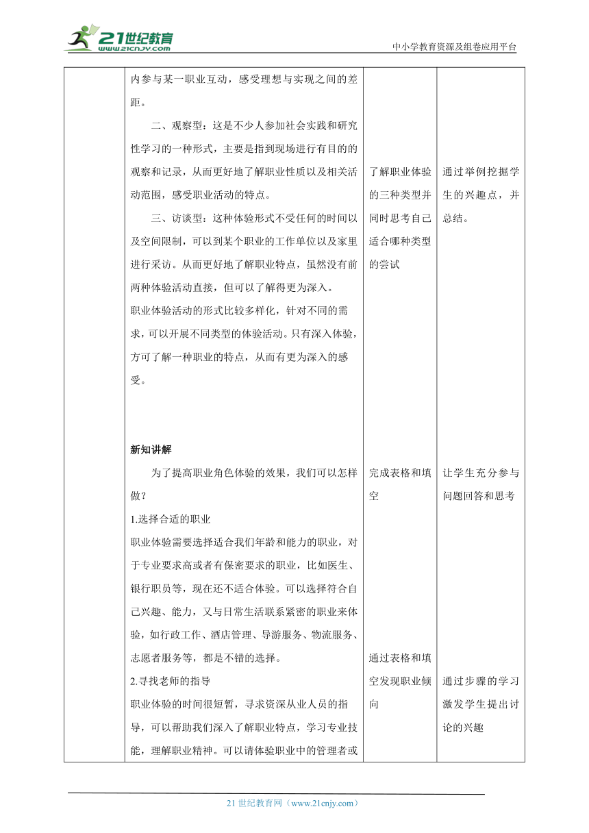 【核心素养目标】浙教版劳动八下项目四任务二《职业角色我体验》教案