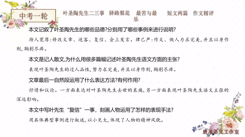 2021语文中考一轮复习：单元课课通+作文指导 七下第四单元课件（21张PPT）