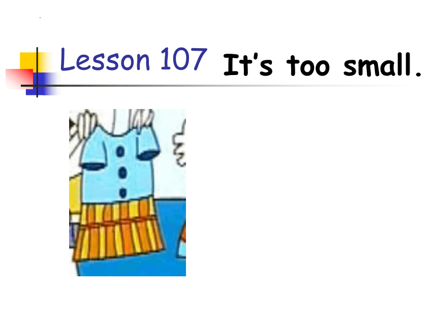 新概念英语第一册一年级上册Lesson 107 It's too small课件(共20张PPT)