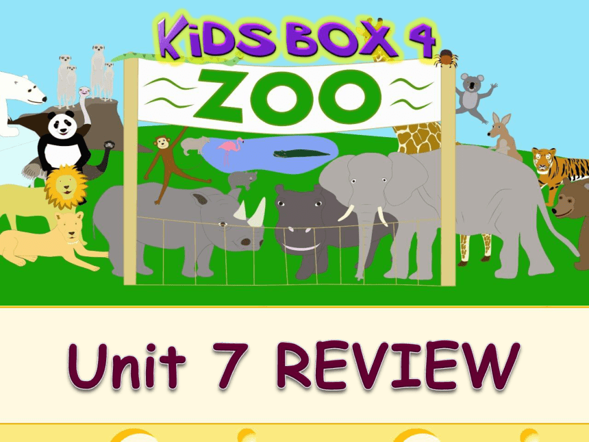 剑桥国际少儿英语第四册Unit7 At the zoo复习课件（共14张PPT）