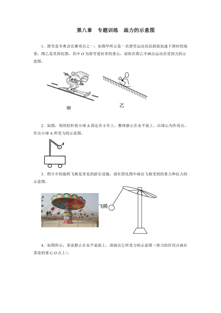 第八章专题训练画力的示意图—2021年暑假作业   人教版八年级物理下册(含答案）