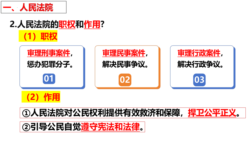 6.5 国家司法机关 课件(共21张PPT)-2023-2024学年统编版道德与法治八年级下册