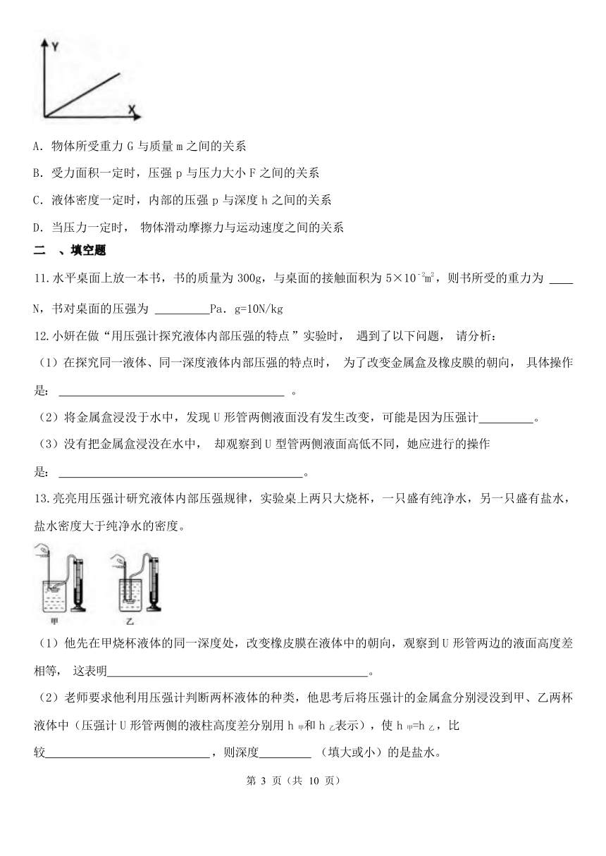 3.7 压强 同步练习（含解析）