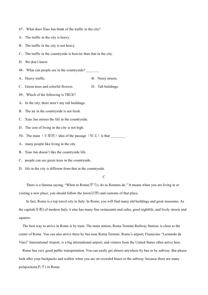 七年级英语牛津译林版下学期月考Units 3-4 易错题型：阅读与写作能力（含解析）