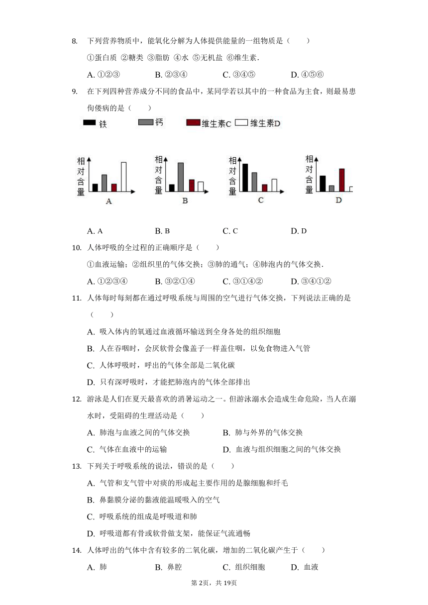 2021-2022学年河南省许昌市建安区七年级（下）期中生物试卷(word版含解析）