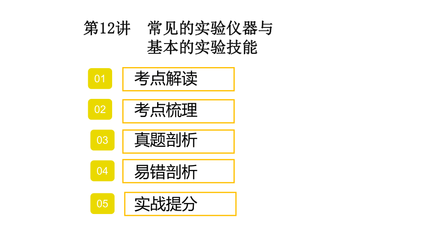 2022年中考化学考点专项突破课件：第12讲  常见的实验仪器与基本的实验技能(共27张PPT)