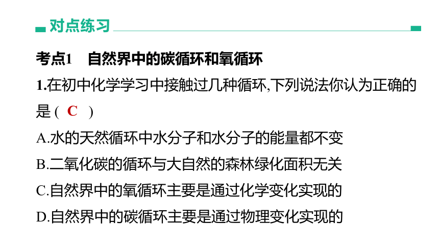 2022年浙江省中考科学一轮复习 第44课时　物质间的循环和转化（课件 38张PPT）