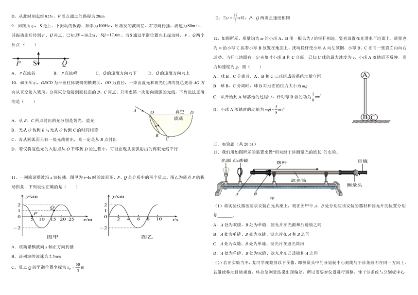 黑龙江省双鸭山市尖山区2022-2023学年高二下学期期中考试物理试卷（无答案）