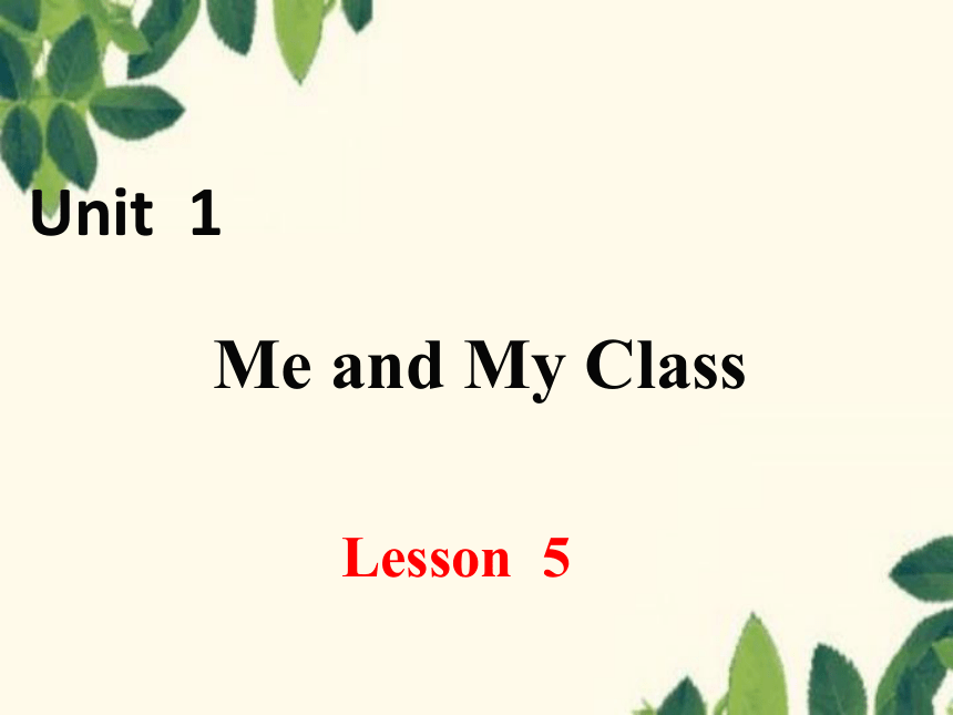 Unit 1 Me and My Class-Lesson 5 课件(共27张PPT)