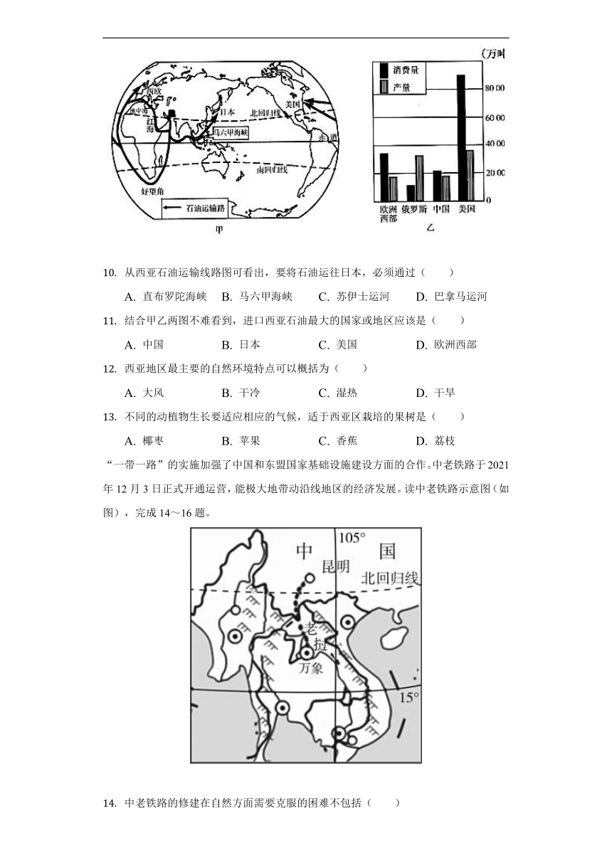 广东省茂名市茂南区2021-2022学年七年级下学期期中地理试卷（Word版，含解析）