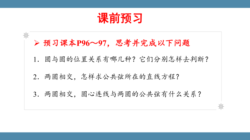 人教版（2019）数学选择性必修一 2.5.2圆与圆的位置关系课件(共34张PPT)