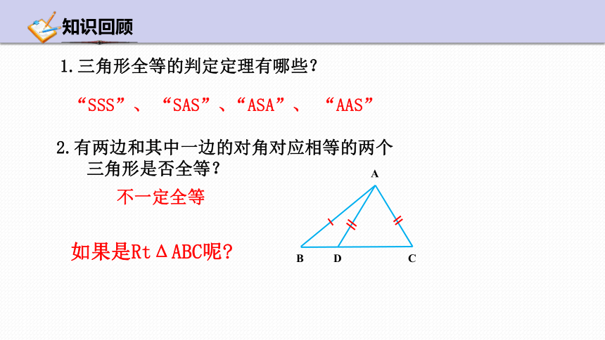 浙教版数学八年级上册 2.8直角三角形全等的判定 课件(共21张PPT)