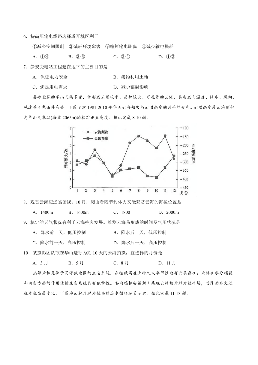 2022届高三上学期7月摸底卷地理试题04（山东专用） Word版含答案