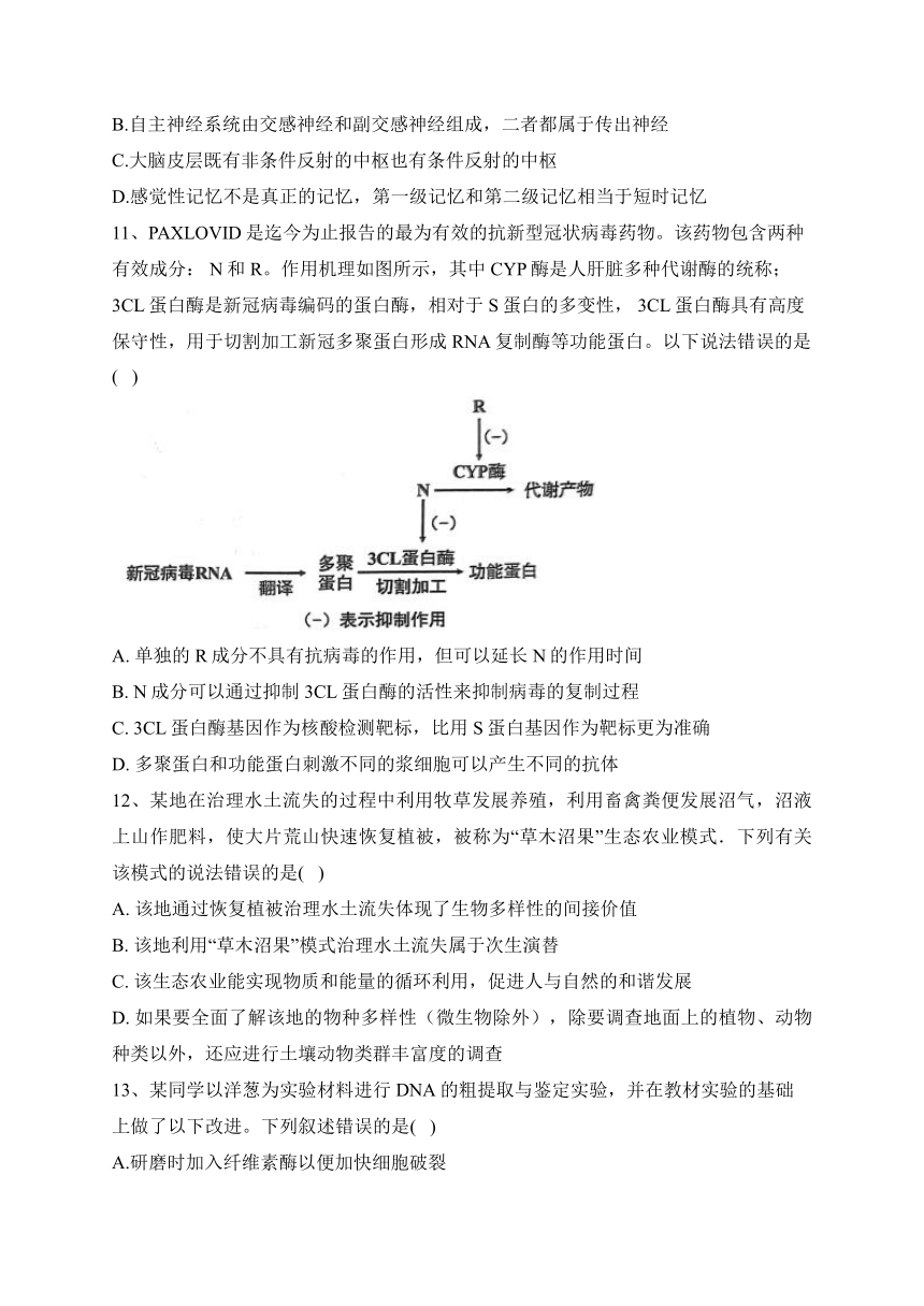 2023届新高考生物金榜猜题卷 【湖北专版】（含答案）