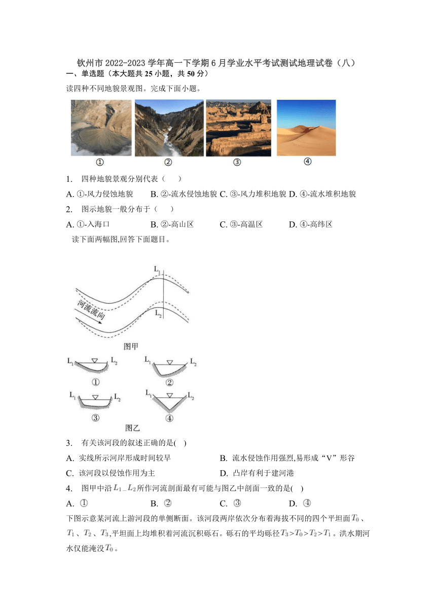 广西钦州市2022-2023学年高一下学期6月学业水平考试测试地理试卷（八）（含答案）