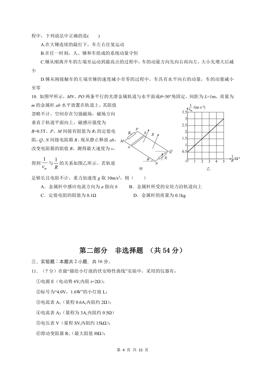 广东省佛山市南海区石门高中2021届高三下学期5月高考模拟物理试题 Word版含答案