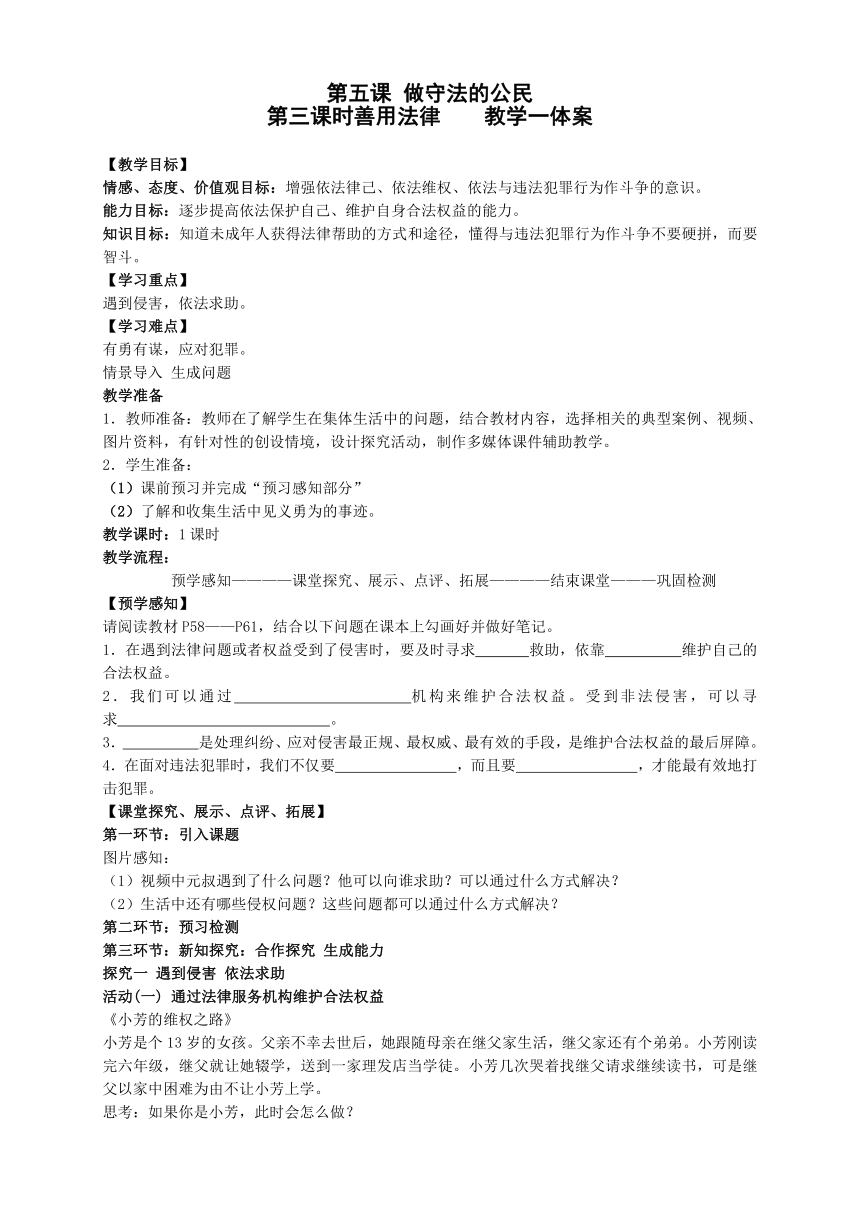 5.3 善用法律 教案