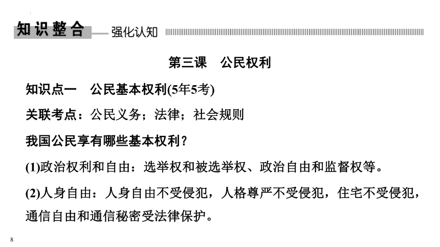 2023中考江西省专用道德与法治一轮知识点梳理：第二单元　理解权利义务课件（81张幻灯片）