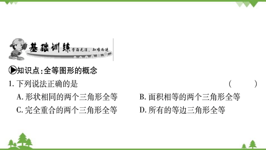 华东师大版数学七年级下册 10.5 图形的全等 课件(共24张PPT)