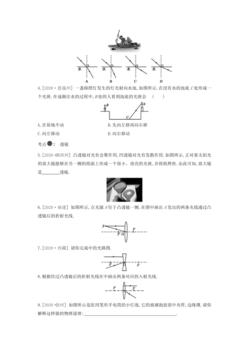 苏科版物理八年级上册课课练：第4章  光的折射　透镜  章末复习（含答案）