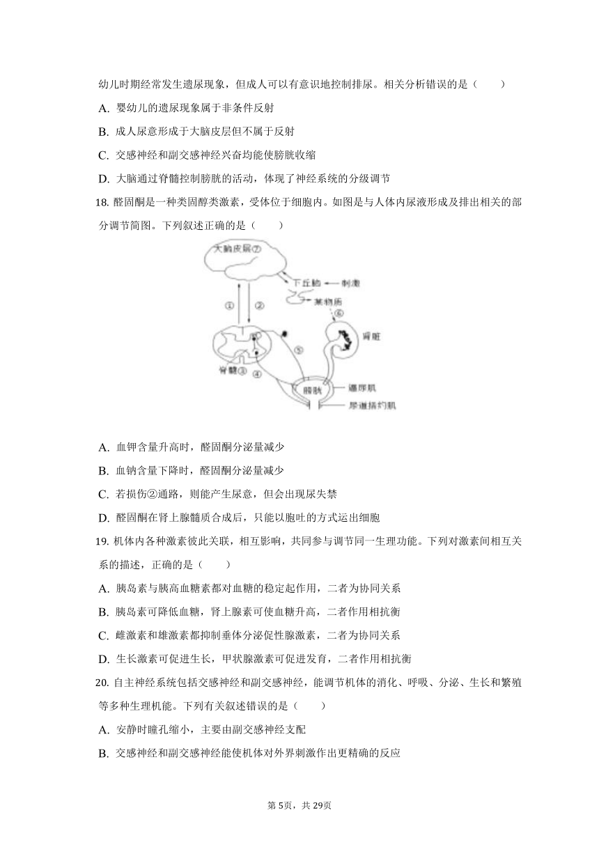 2022-2023学年福建省漳州市兰水中学高二（上）期中生物试卷(含解析）